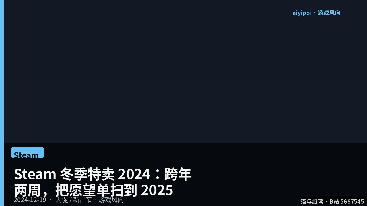 Steam 冬季特卖 2024：12 月 19 日–2025 年 1 月 2 日，法环再探底