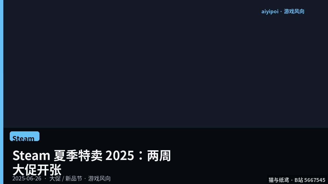 Steam 夏季特卖 2025：6 月 26 日–7 月 10 日