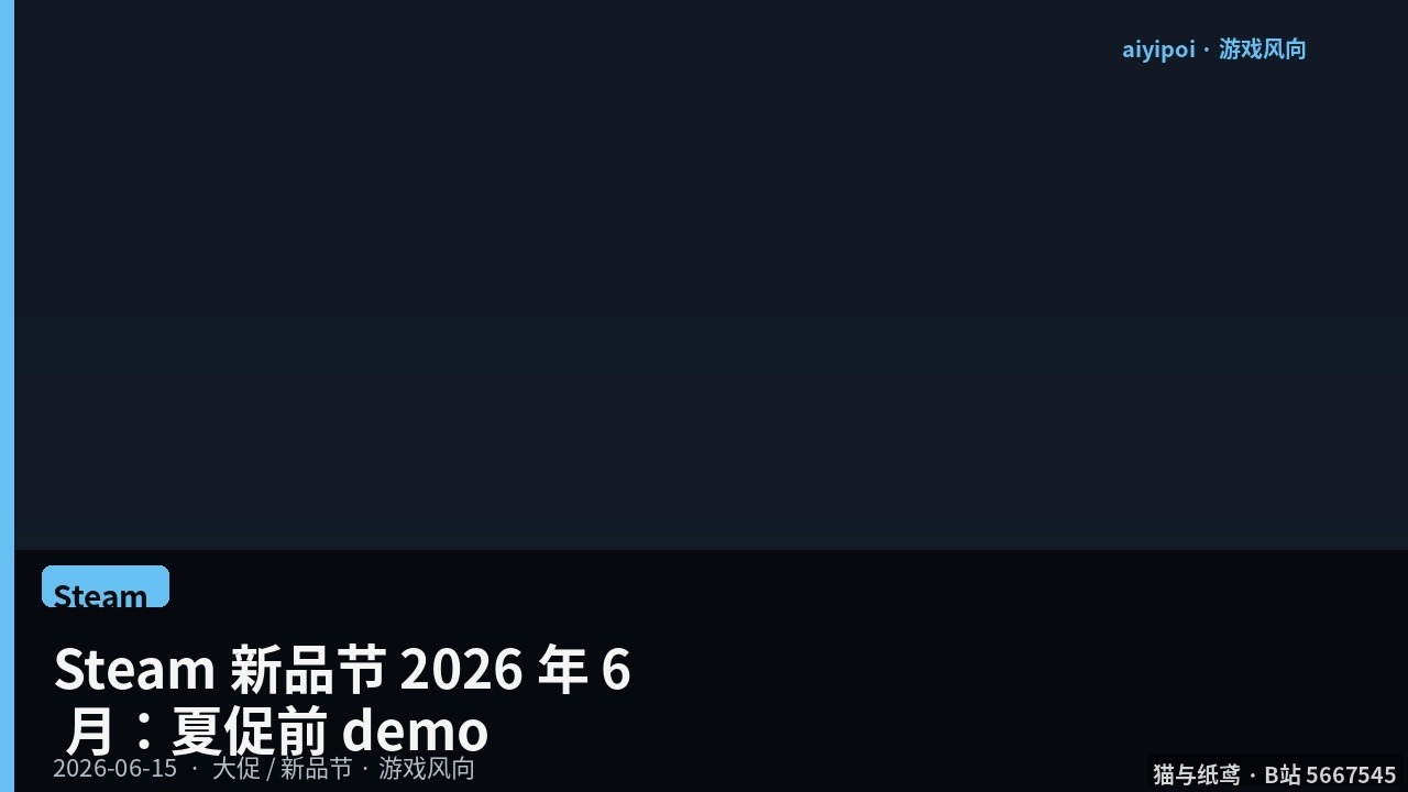 Steam 新品节 2026 年 6 月：6 月 15–22 日