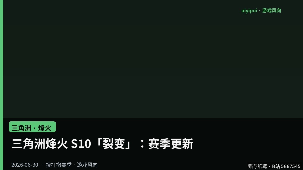 三角洲烽火 S10「裂变」：赛季更新
